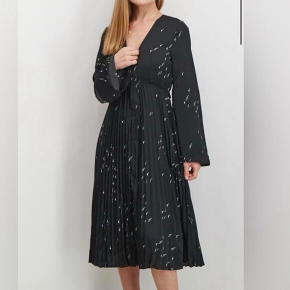 Avec Le Filled Black Lighting bolt print open back midi Dress size 0 - Picture 3 of 13